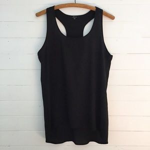 Soprano Black Semi-Sheer Racerback Tank L